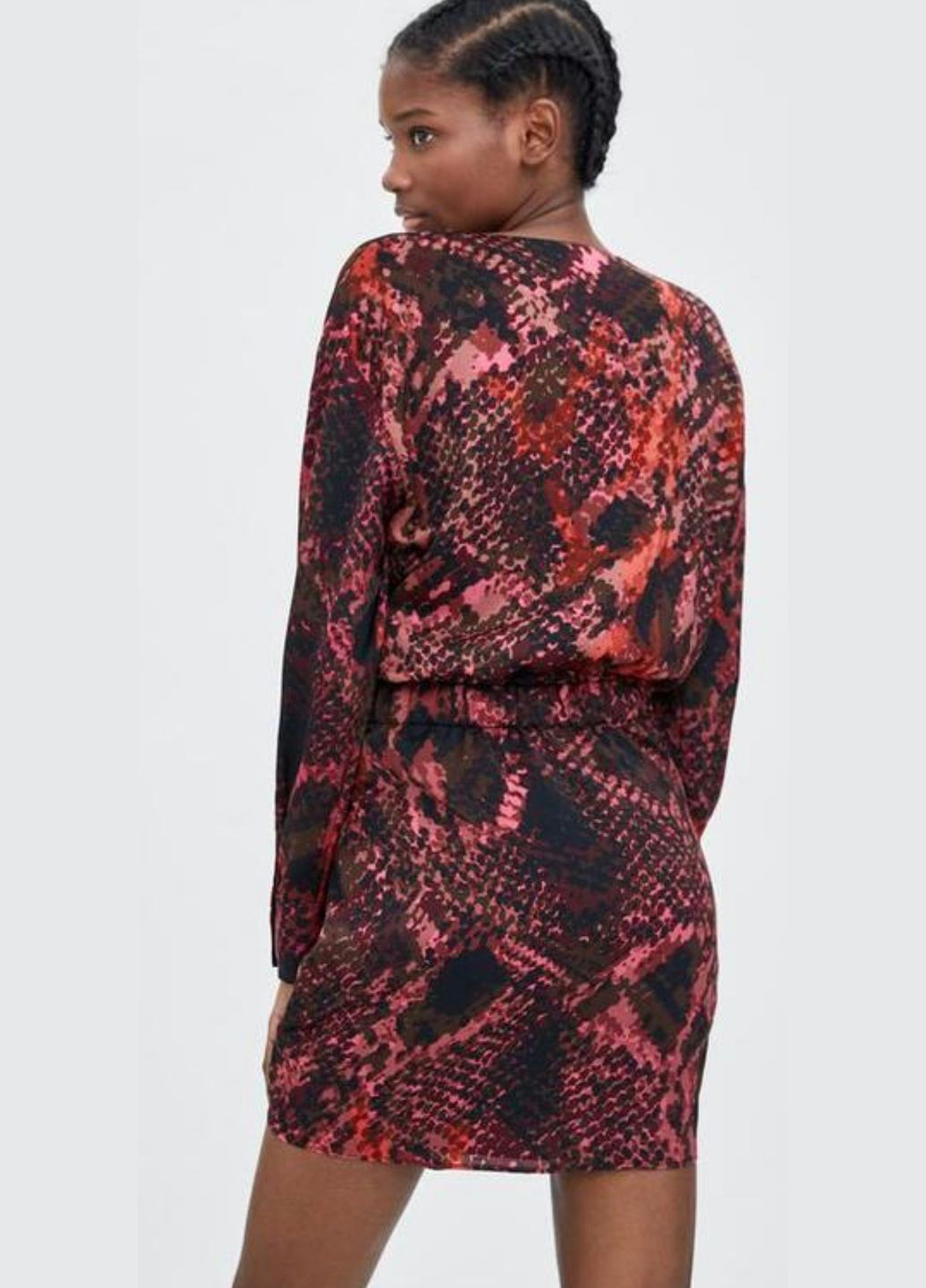 Комбинированное платье Zara змеиный