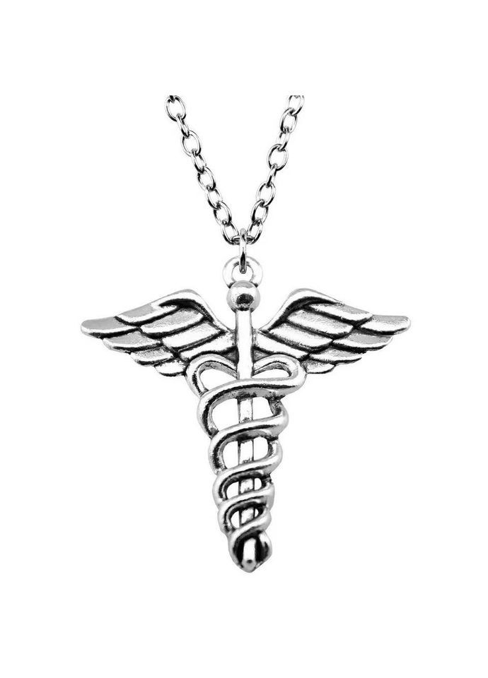 Кулон підвіска кадуцей з крилом і зміями Caduceus змія у вигляді змії значок лікарів Всесвітньої організації охорони здоров'я No Brand (338436043)