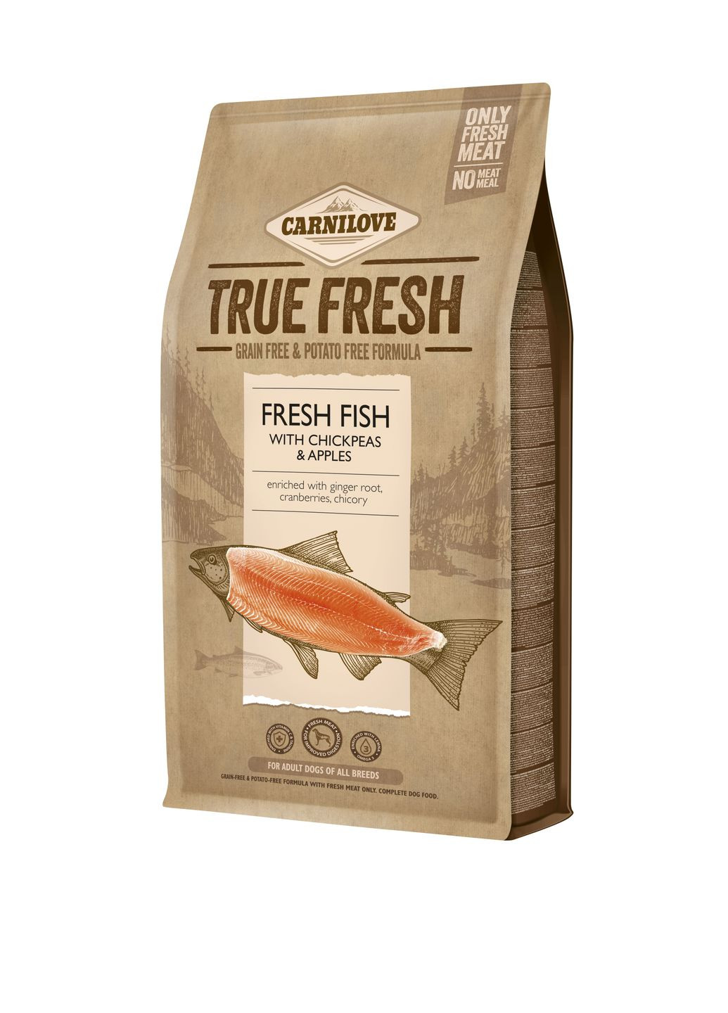 Сухой корм для собак True Fresh FISH for Adult dogs с рыбой 4 кг (8595602546008) Carnilove (279570704)