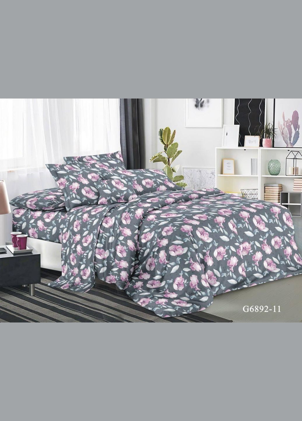 Євро комплект постільної білизни Бязь 3D Premium 200х220 см BPе-301 Vital-Textile (303815959)