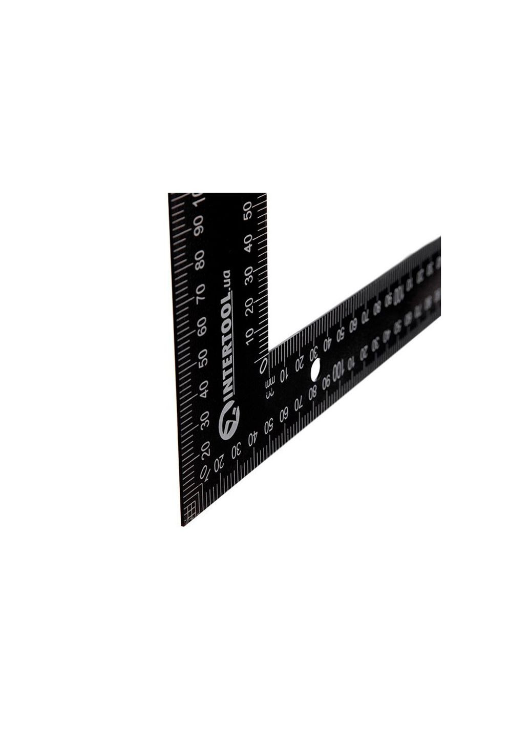 Косинець будівельний для розмітки прямих кутів 600 х 400 мм із легко читаною розміткою Intertool (335400513)