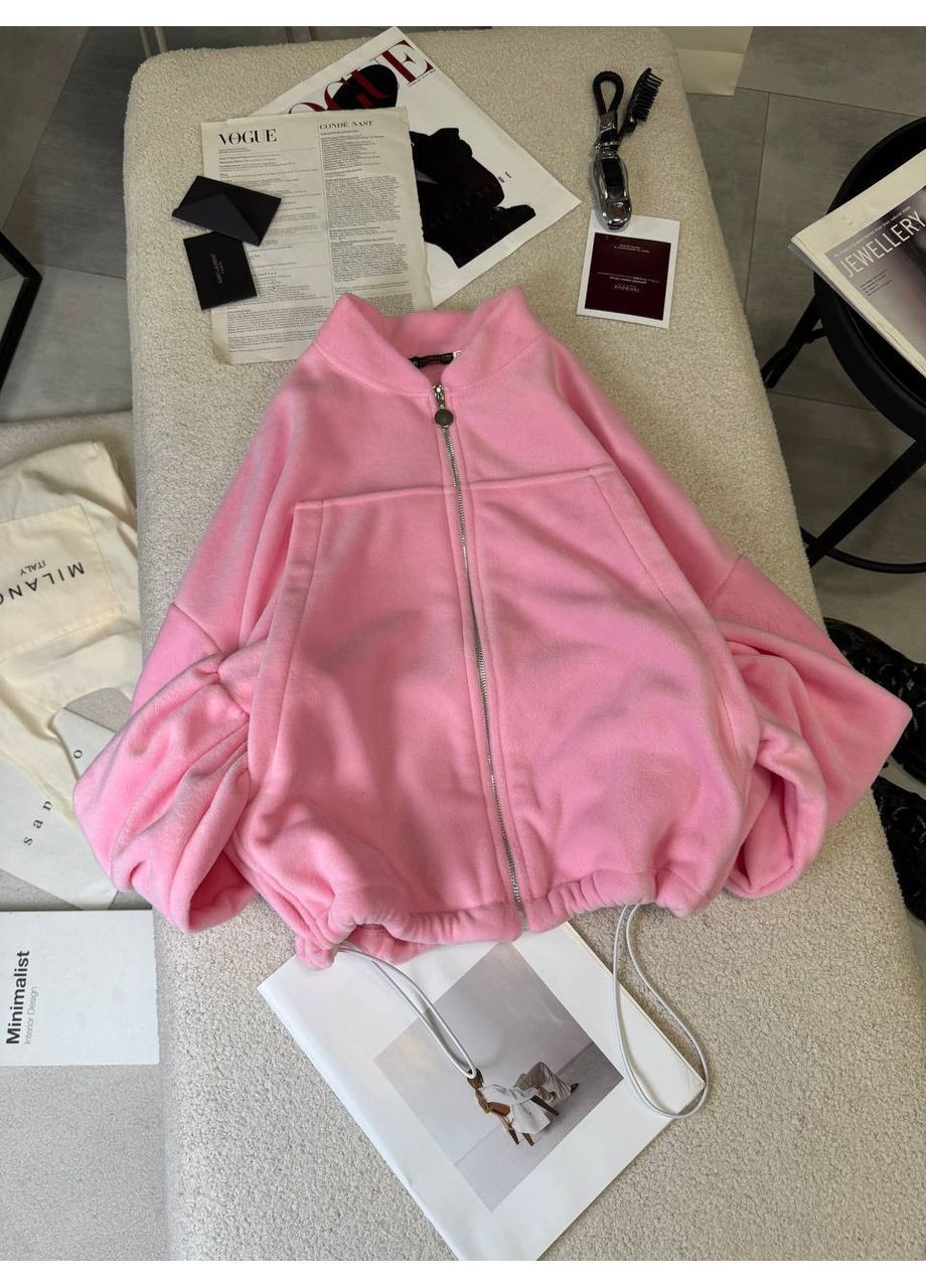 Женский бомбер оверсайз из двустороннего флиса на молнии MonCher на молнии (369934100)