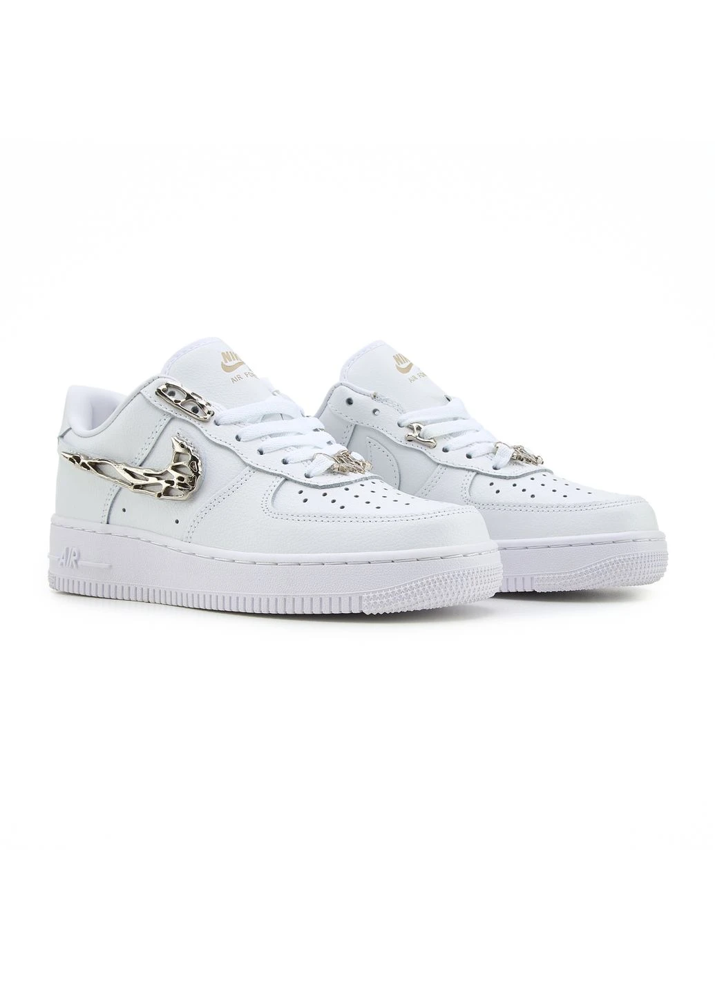 Білі кросівки чоловічі nike air force 1 low molten metal silver white найк аір форс 1 білі демісезон No Brand