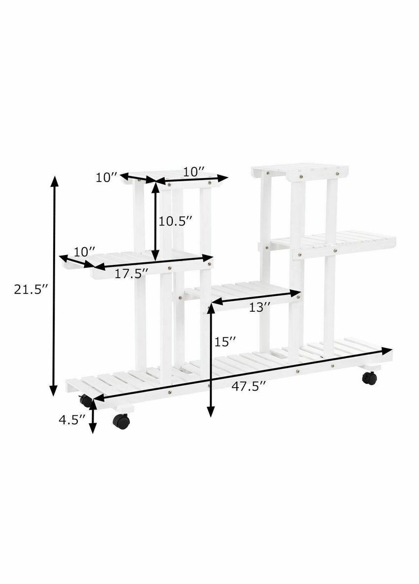 Підставка для квітів з дерева Ферран зефір на колесах (ЦВТ-103620) No Brand (328226637)
