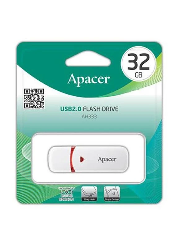 Флеш-накопитель USB 32GB AH333 White (AP32GAH333W-1) Apacer (354744209)