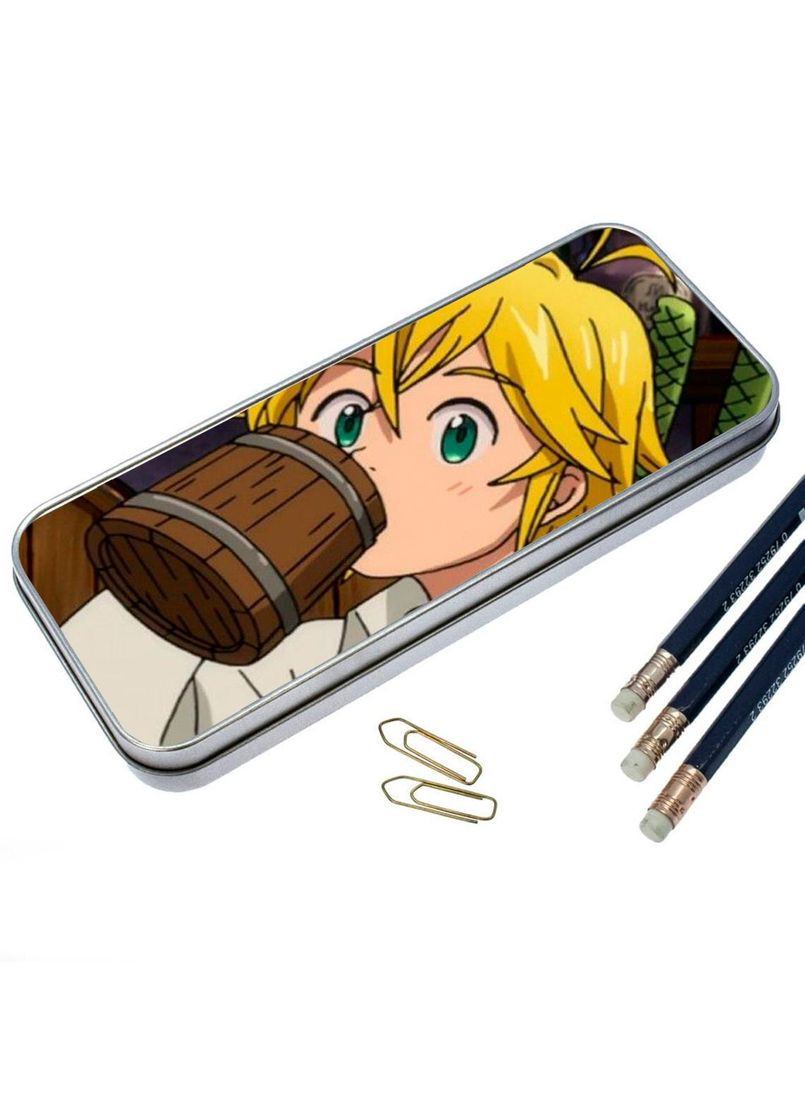 Пенал школьный для мальчика и девочки металлический Семь смертных грехов #009 7*18 см Silver No Brand (309158858)