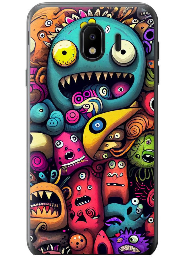 Силиконовый чехол 'Cмешные монстры' для Endorphone Samsung Galaxy J4 2018 (363185967)