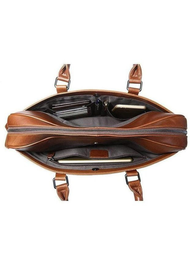 Сумка чоловіча через плече шкіряна портфель для документів А4 планшет в дорогу для телефону Рудий 34304 John McDee (331862429)