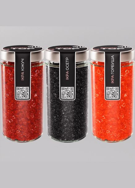 Набор из трех видов Икорного продукта CapsFood Икра Горбуша + Кижуч + Осетр PREMIUM 500+500+500 граммов No Brand (305576812)