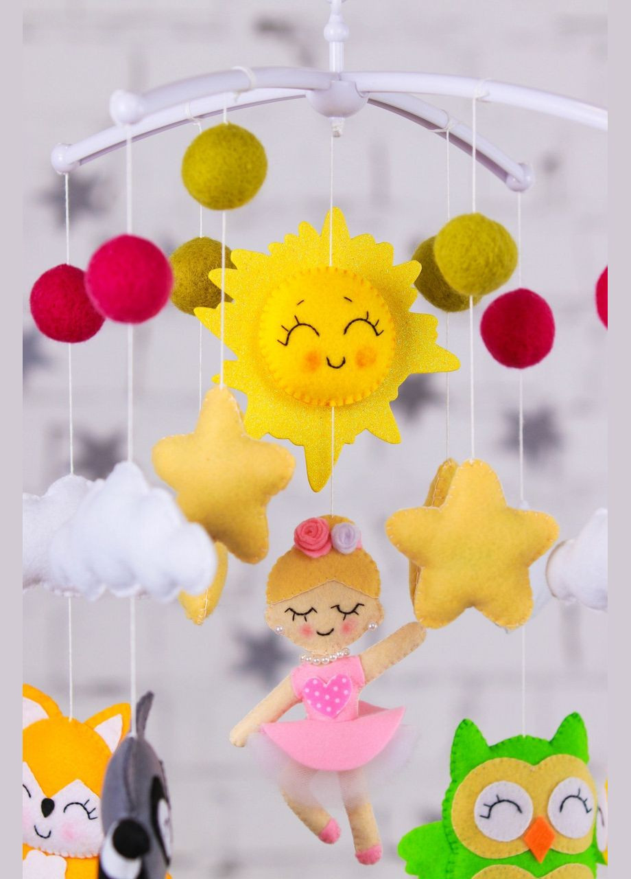 Дитячий мобіль на ліжечко для немовлят WooolyWool «Балеринка» No Brand (342757841)