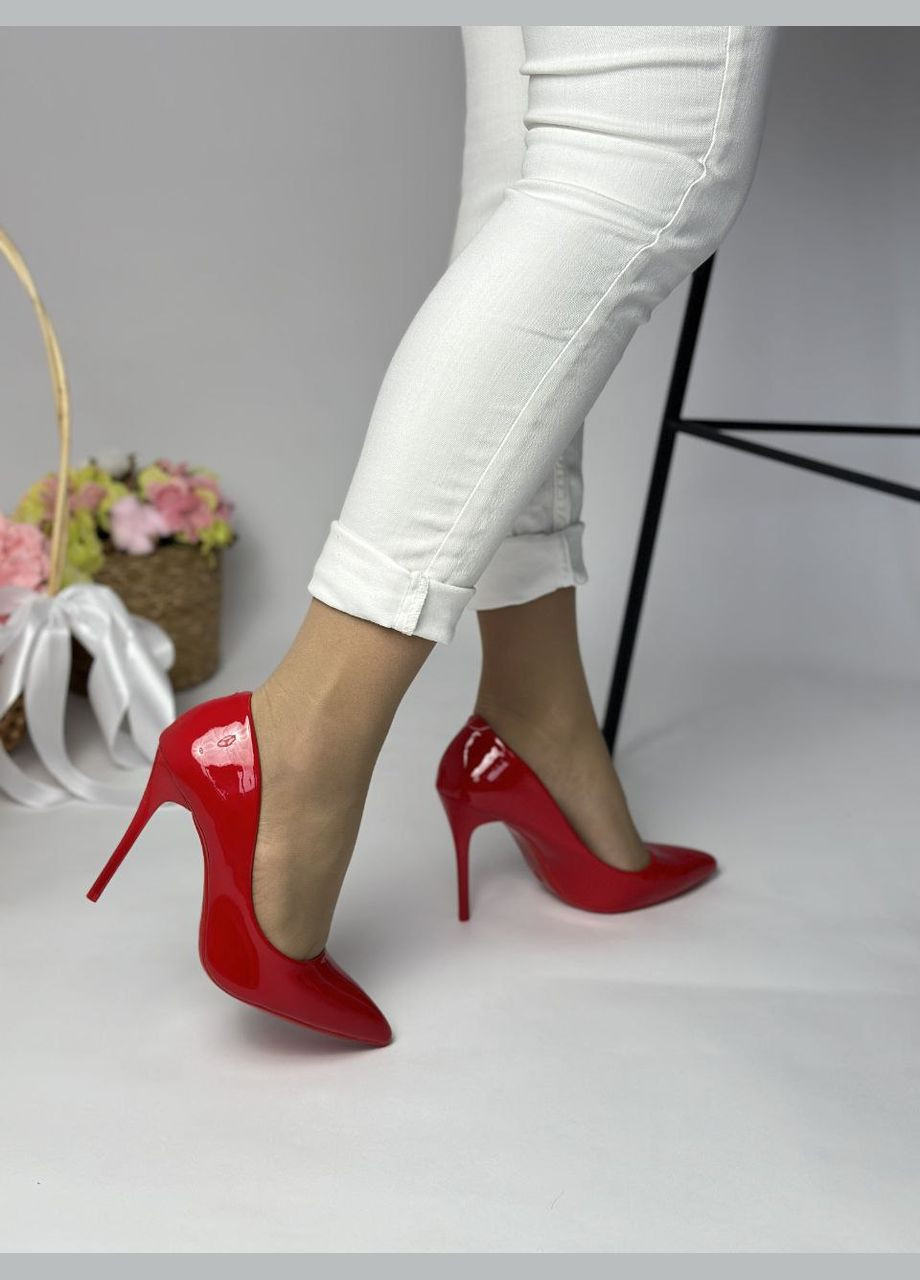 No Brand Ефектні жіночі туфлі червоний з, — демісезон (322788497)