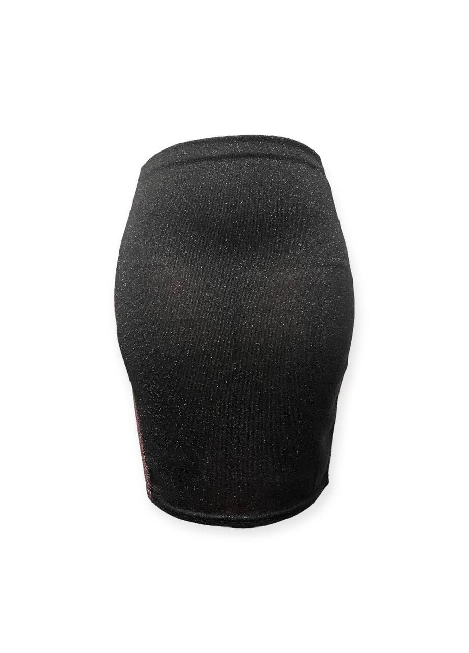 Черная повседневная однотонная юбка черный PrettyLittleThing