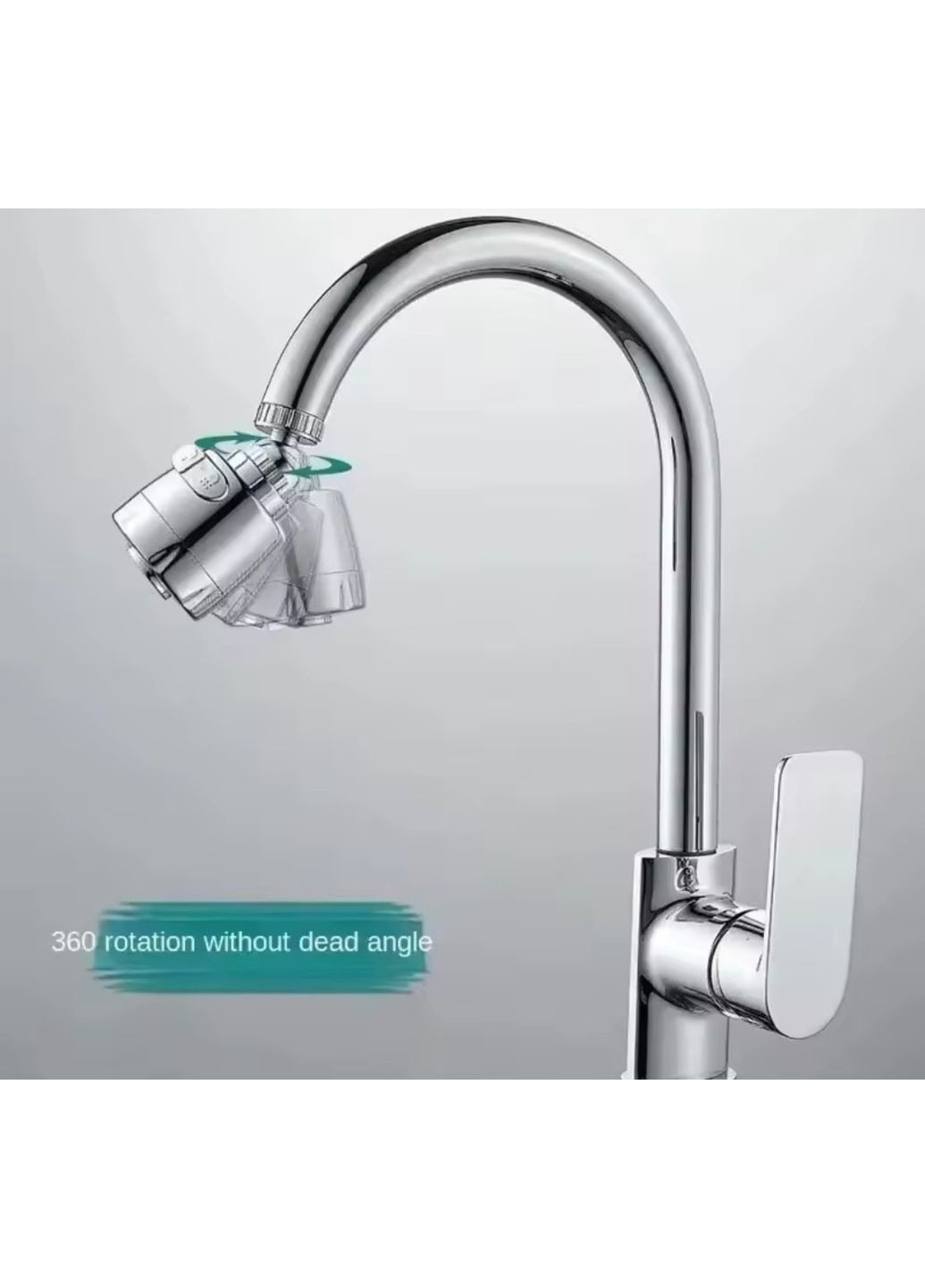 Насадка на кухонный кран водосберегающая с душем и аэратором 360°вращение Silver No Brand (363044274)
