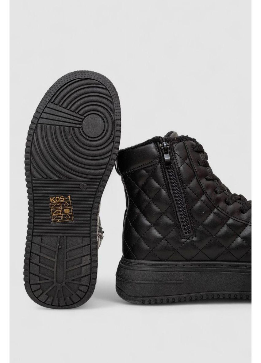 Черные кеды женские на меху, 248rk05 No Brand