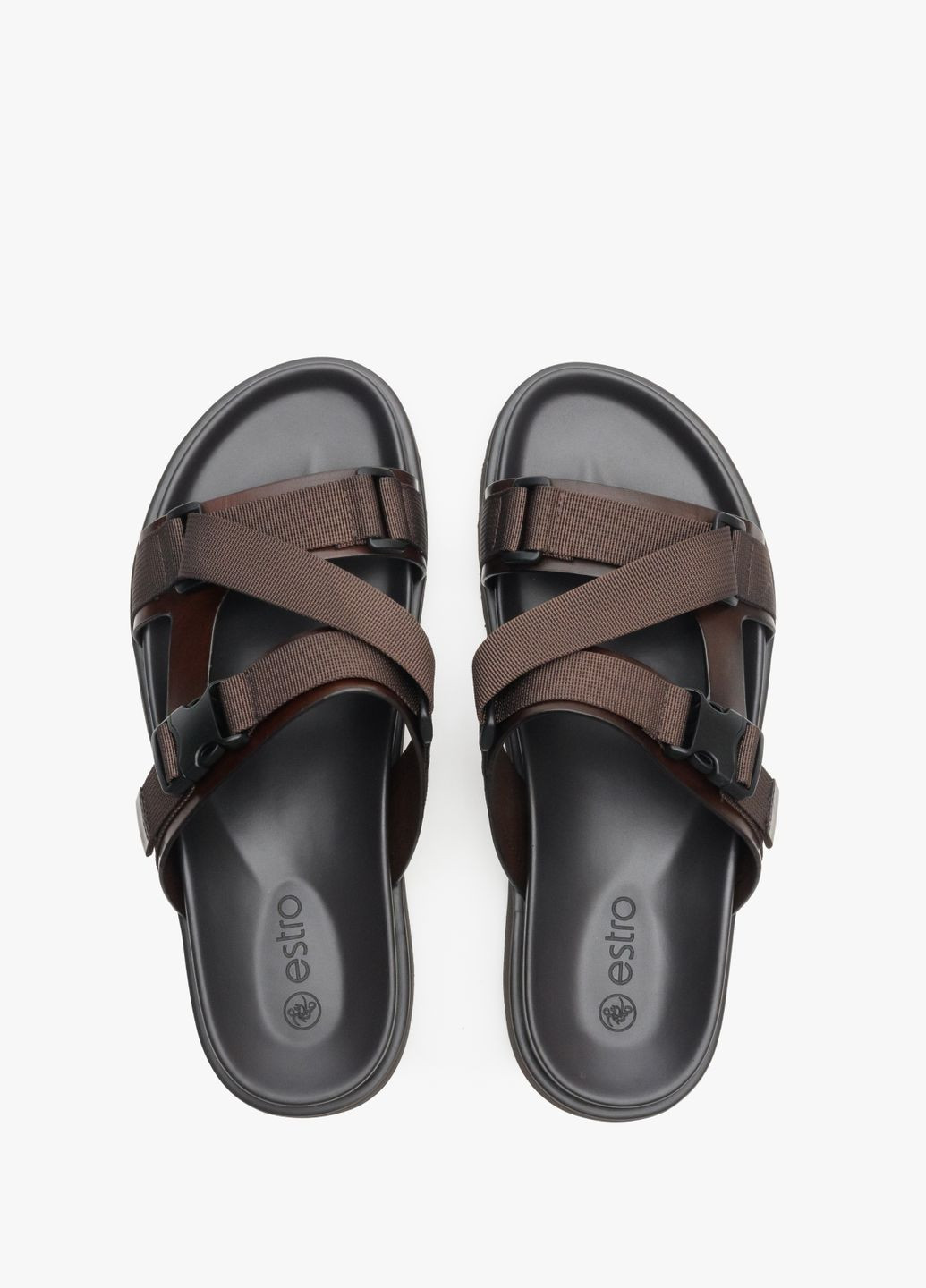 Шльопанці, колір коричневий Estro (323585979)
