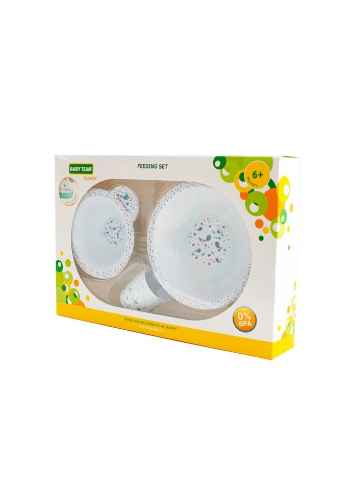 Дитячий набір для годування 6093 (тарілка, миска, чашка) Baby Team (322841172)