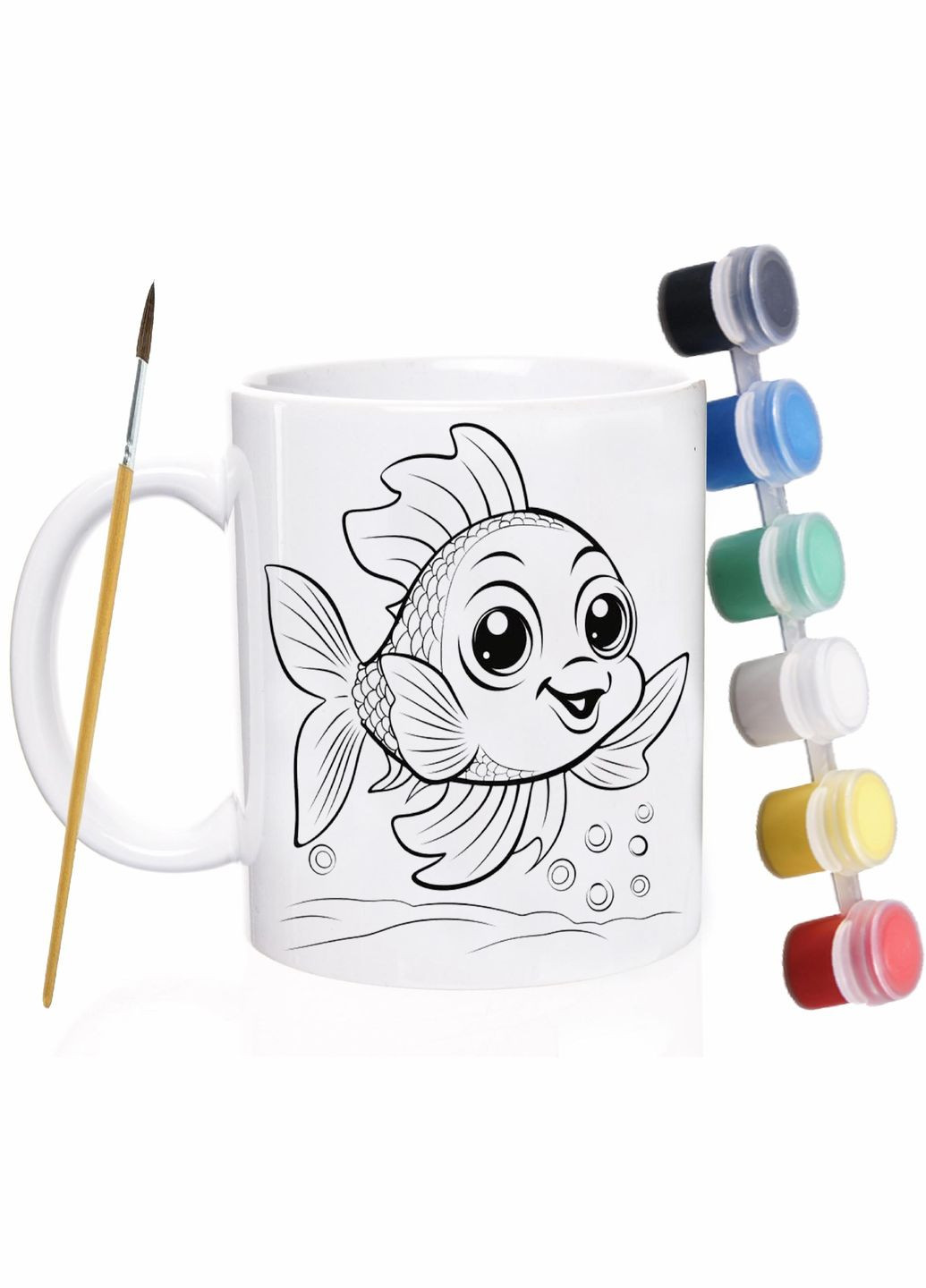 Набор для детской творчества Fish and Bird / раскраска для детей / 330 мл белая No Brand (316119803)