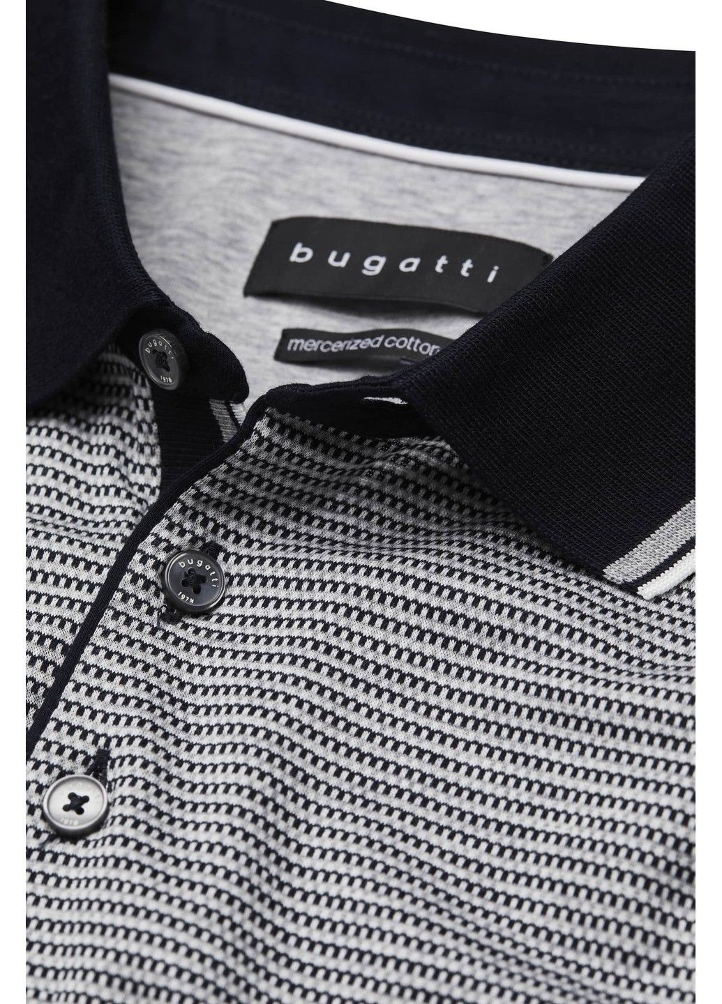 Серая футболка-мужское поло серый для мужчин Bugatti однотонная