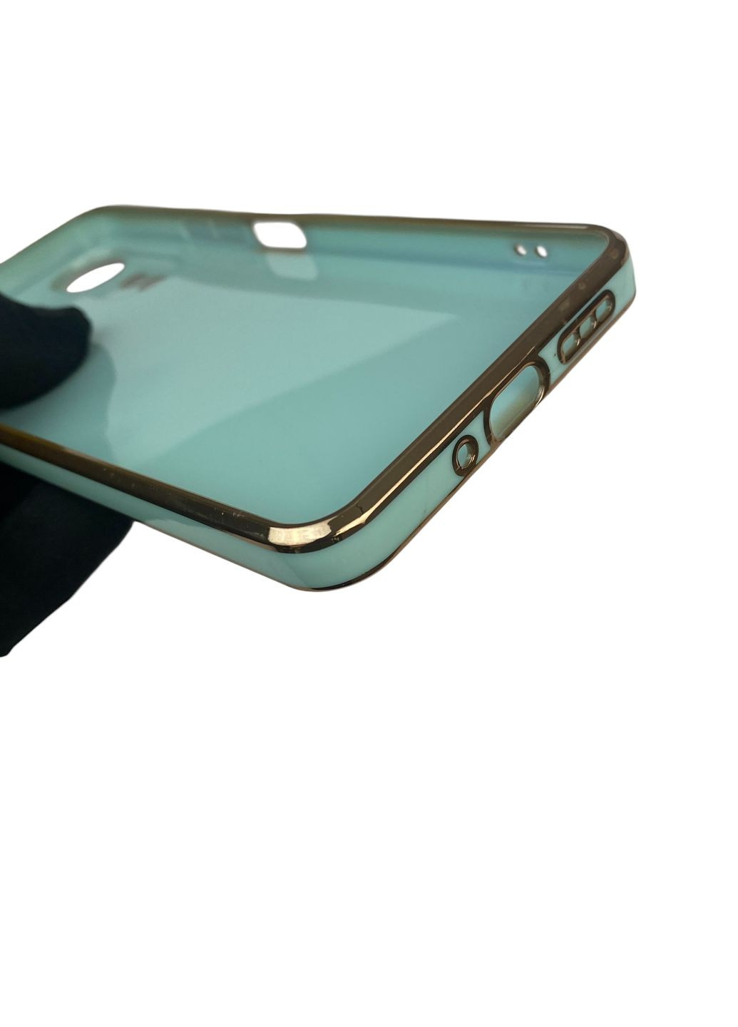 Чохол для Redmi 13C з кільцем-підставкою із золотою окантовкою на сяомі редмі 13с бірюзовий gs1 Xiaomi (366231501)