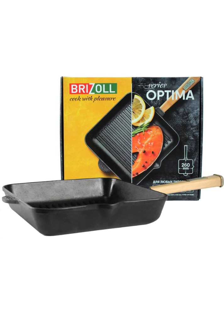 Сковорода-гриль Optima чавунна 26 см (O262650G-P) Brizoll (324113984)