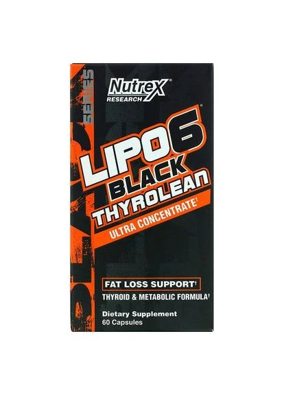 , Lipo-6 Black Thyrolean (60 капс.), жироспалювач Nutrex (333709531)