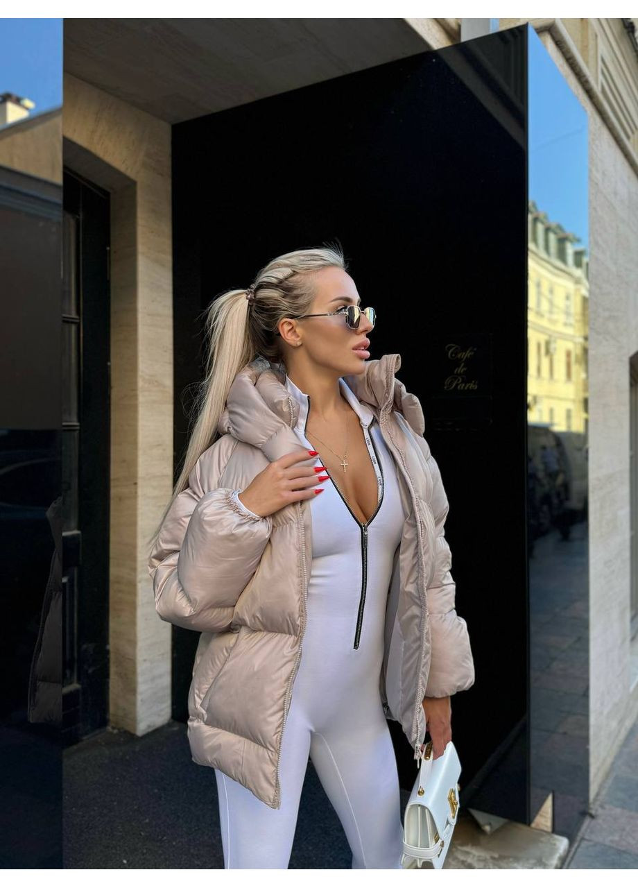 Бежевый зимний Пуховик No Brand