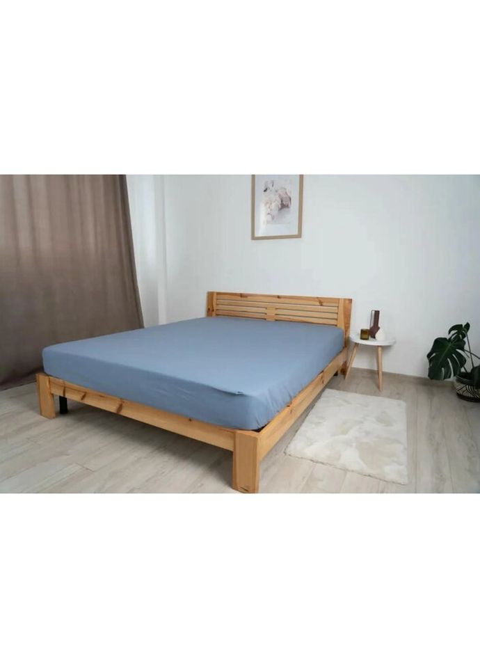 Простынь-чехол на резинке евро Вдохновение 2-04019-26858 200х200 см голубая ТЕП (327791813)