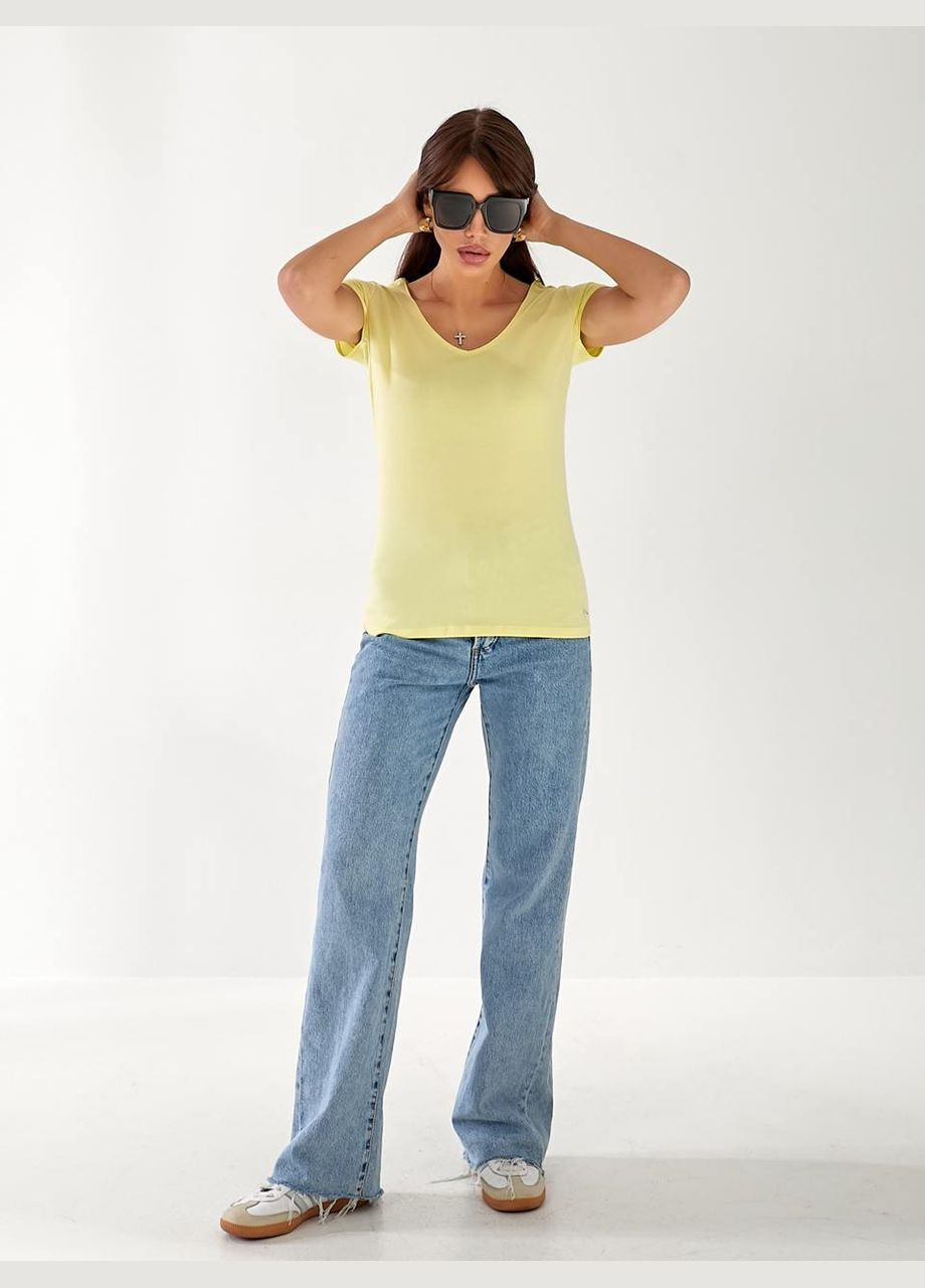 Женская футболка желтого цвета 33290 Fashion - (333935335)
