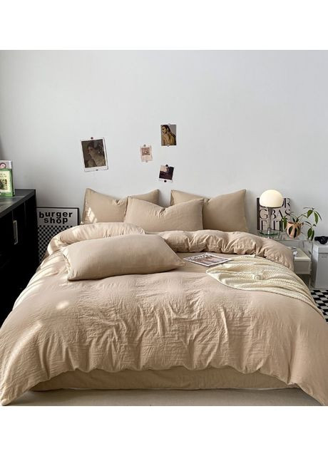 Постельное белье евро Home Поликотон 21167 200х220 см бежевое DUSHKA (366574499)