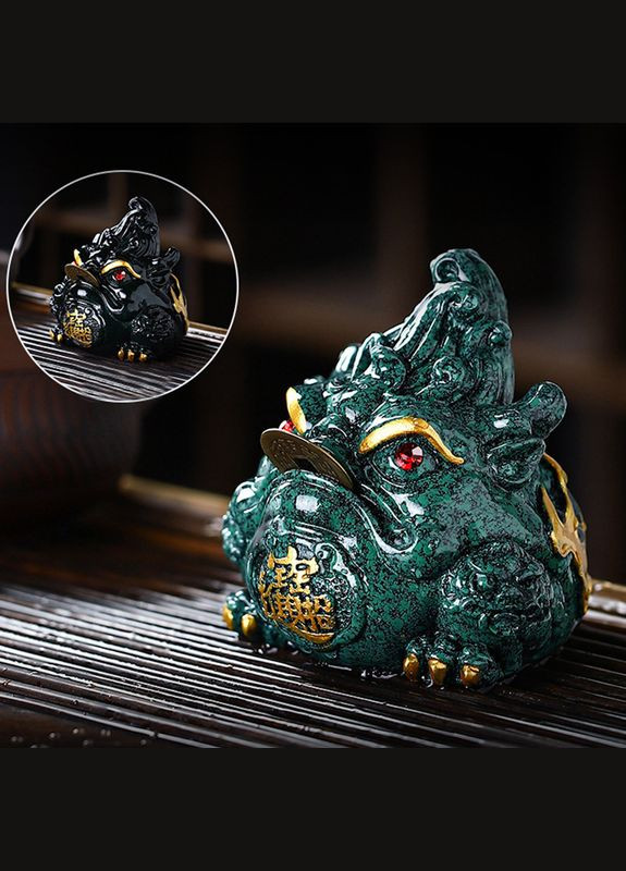 Фигурка для чайной церемонии ZBY-2407302 Жаба Green с монеткой меняющая цвет от горячей воды 14шт Lesko (352012824)