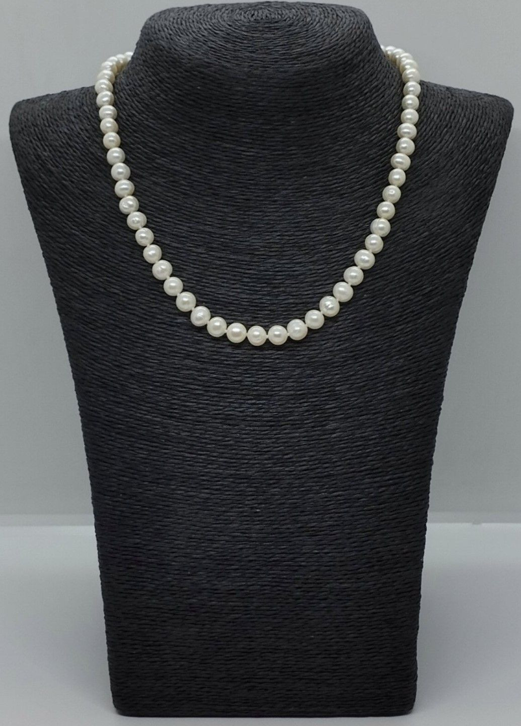 Ожерелье из речного жемчуга идеально белого цвета L=46 см Ø=7 мм No Brand (299153559)