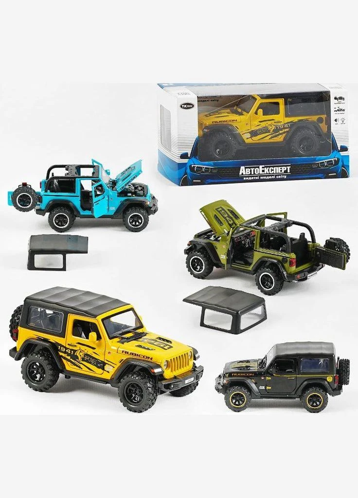 Джип jeep wrangler LF - 05124 "Авто Експерт", 4 кольори, металопластик, 1:32, звук, світло, інерція АВТОПРОМ (361409540)