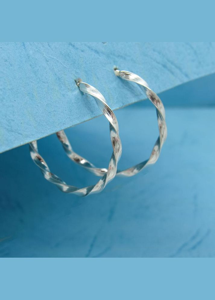 Срібні сережки пусети гвоздики "Вихор мінімум" коло круг No Brand (350667363)