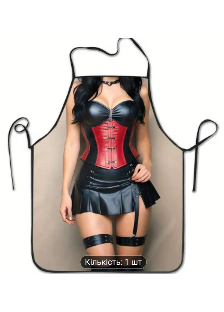 Фартук с приколом для женщин – девушка в кожаном платье 72 на 53 см разноцветный Jannet Фартух (361893400)