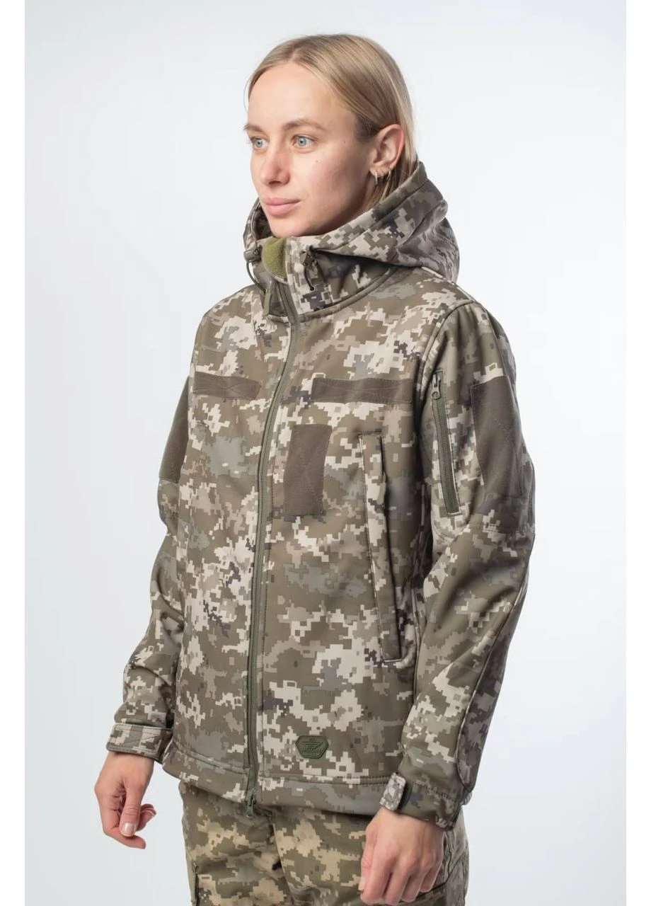 Комбінована куртка жіноча soft shell military піксель зсу No Brand