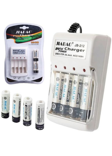 Зарядний пристрій для акумуляторів АА та ААА, Jiabao JB-212 + 4 акумулятори ААА No Brand (366238803)