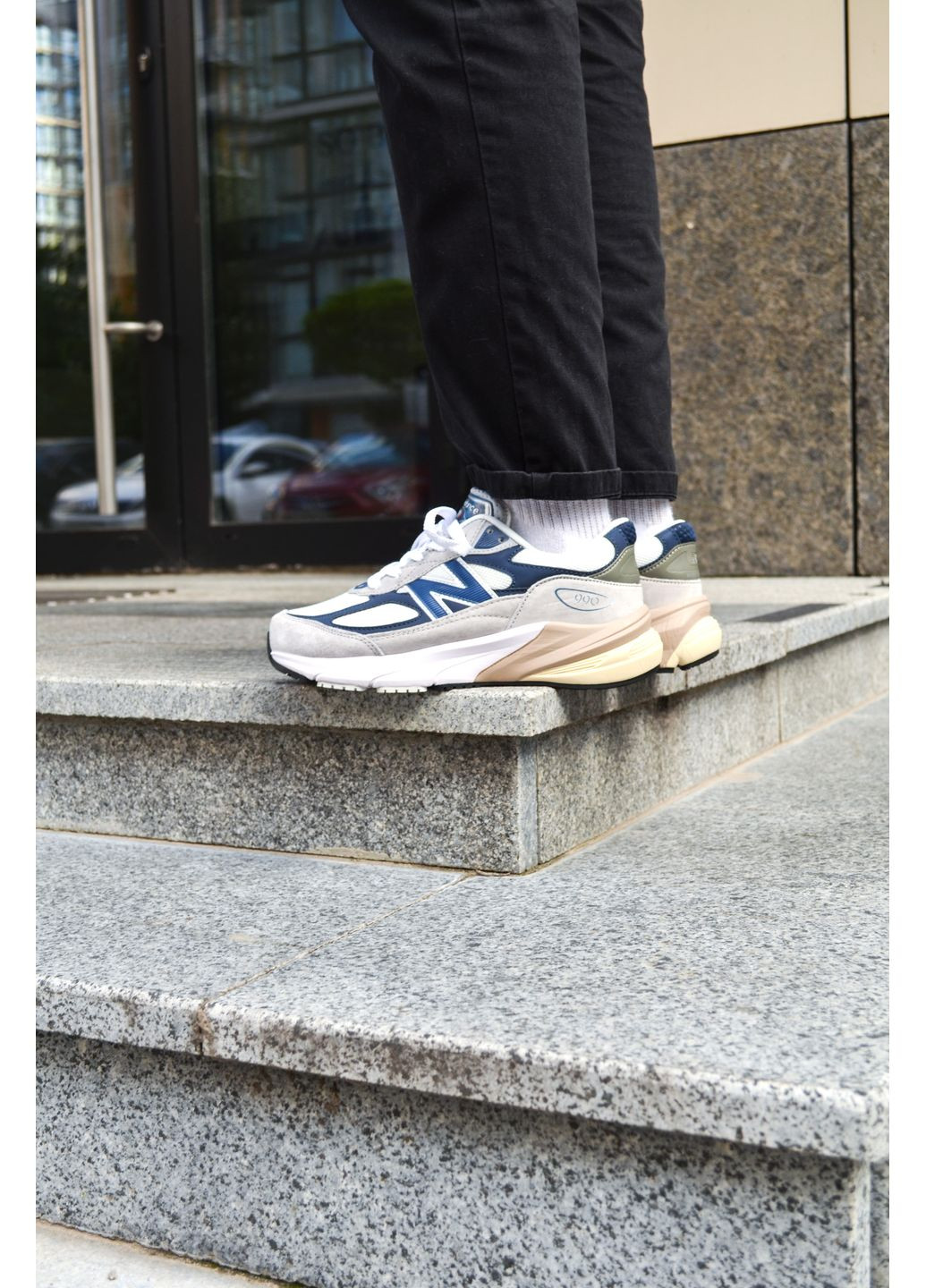 Сірі Осінні кросівки чоловічі new balance 990 v6 grey blue нью беланс 990 v6 No Brand