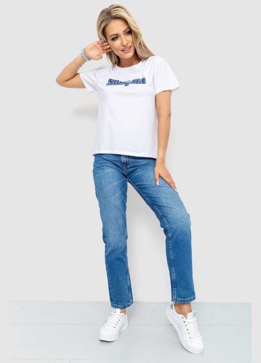 Біла демісезон футболка жіноча з принтом, колір бежевий, Ager