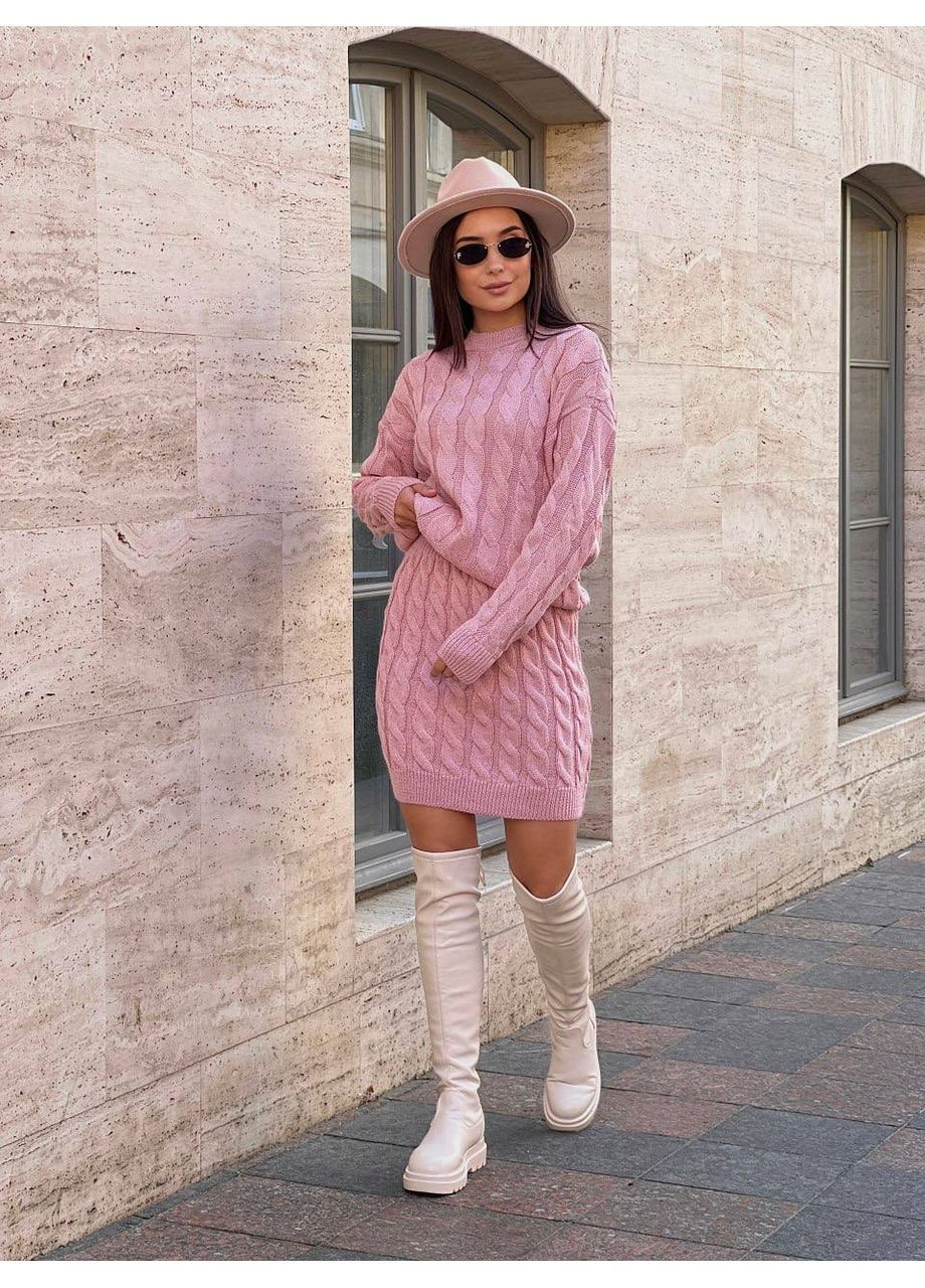 Жіночий костюм зі спідницею з напіввовни No Brand (367853272)