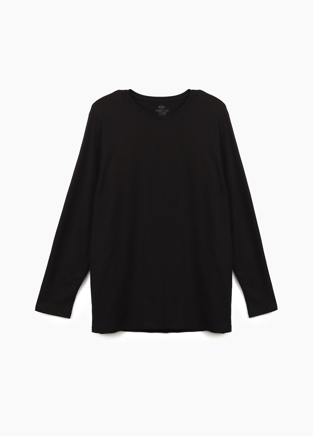 Лонгслів чоловічий 88107 Чорний Tommy Life чорний бавовна, еластан