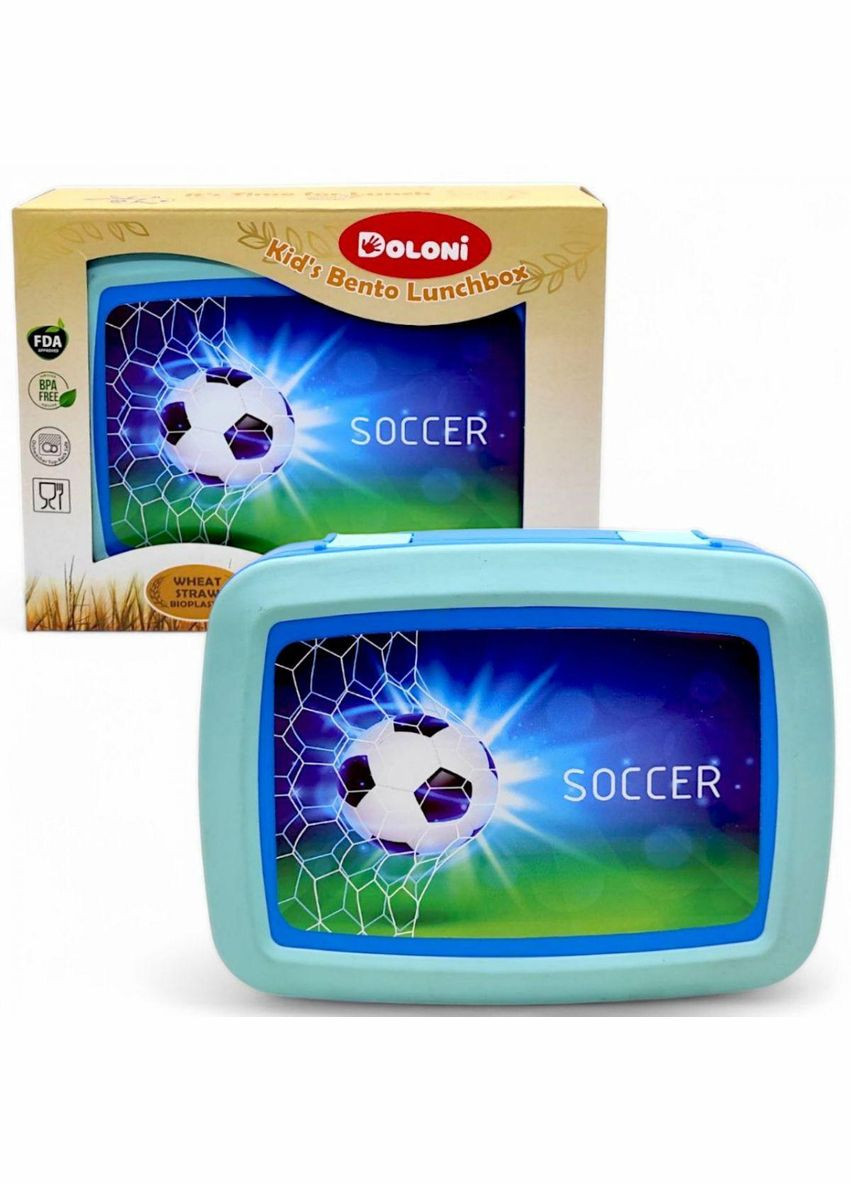Ланч бокс дитячий, біопластик, 3 секції (блакитний) (01550/02) Doloni (362427536)