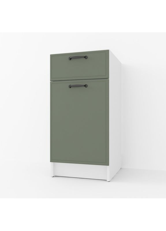 Тумба з шухлядою для кухні (без стільниці), кухонна тумба, нижній модуль 400 мм С-054 Білий — Чорний No Brand (371910371)