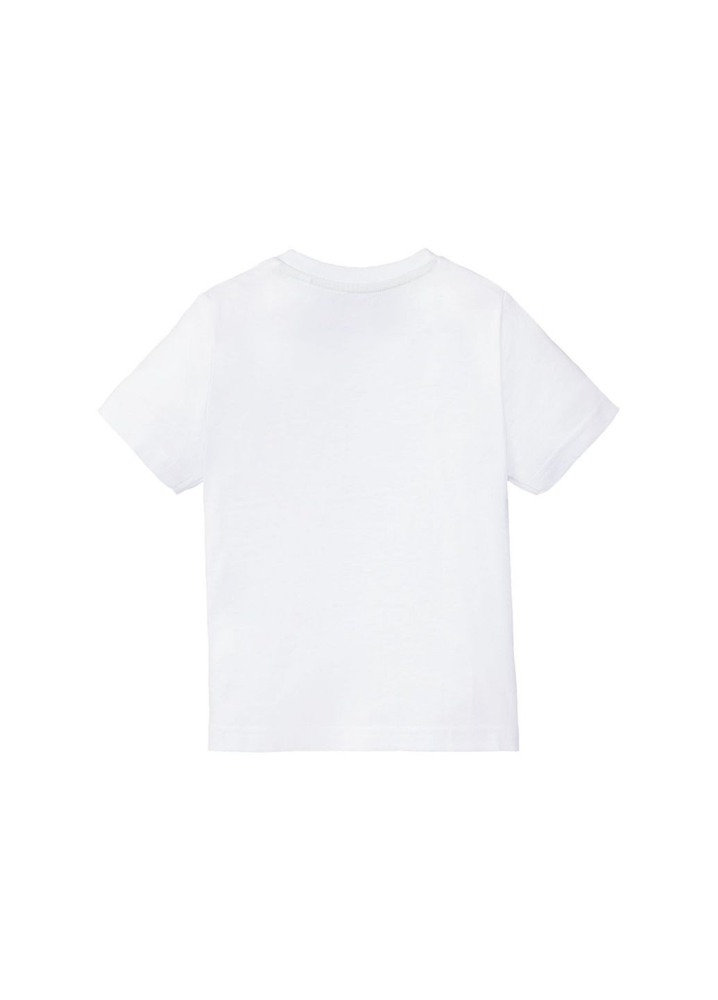 Белая демисезонная футболка хлопковая з принтом для мальчика 349612 Lupilu