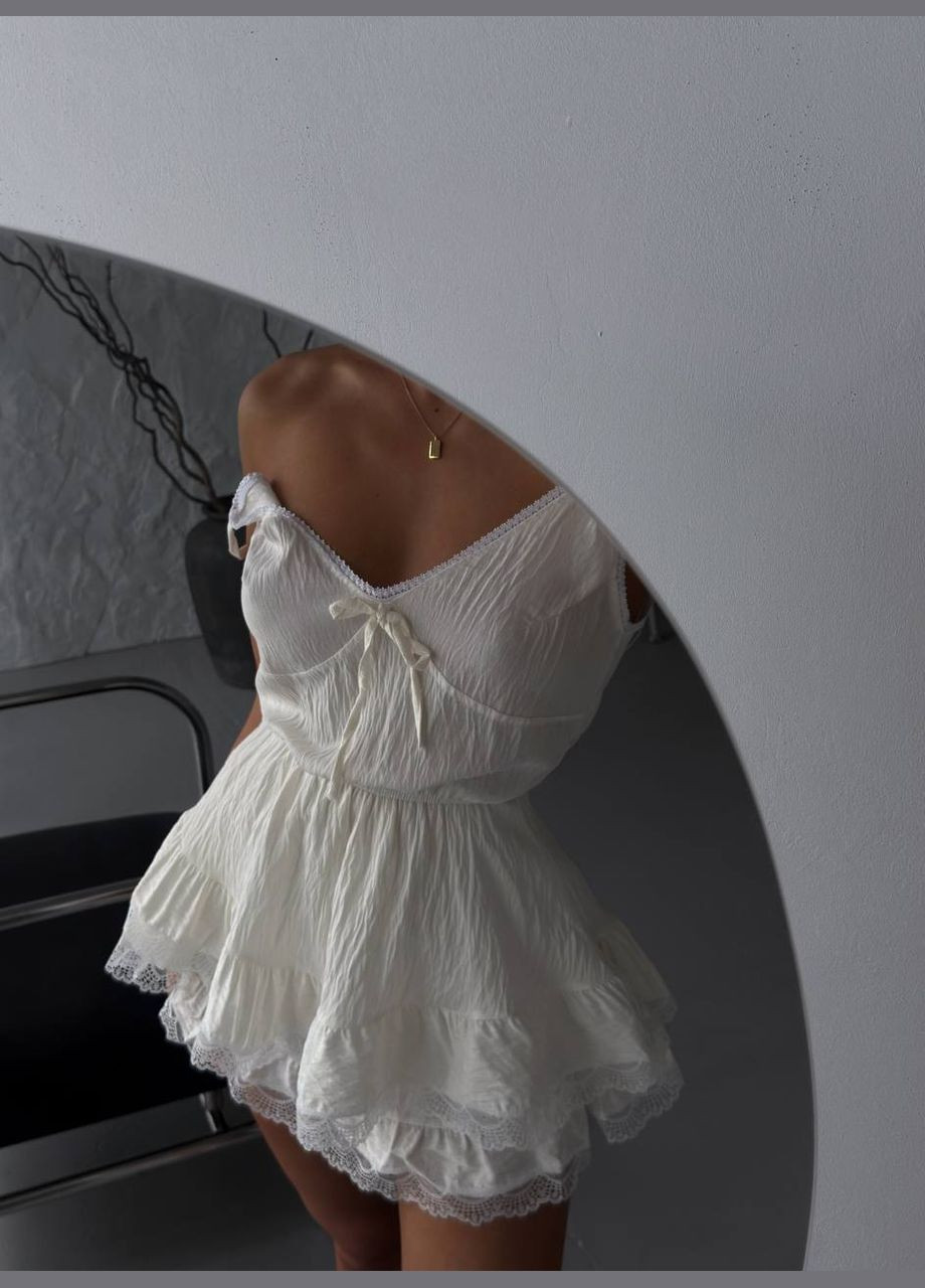 Білий святковий, коктейльна, вечірня жіночна сукня з мереживом — легкість і елегантність в одному образі бебі долл queensleep_7km