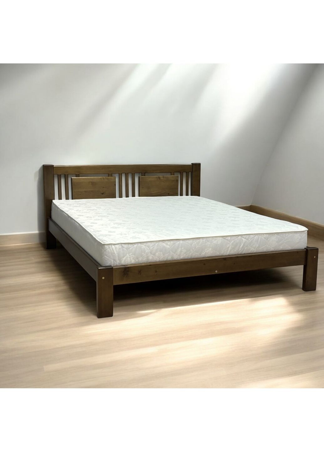 Двоспальне дерев'яне ліжко дуб 180х190 Скіф Л-225 (369653917)