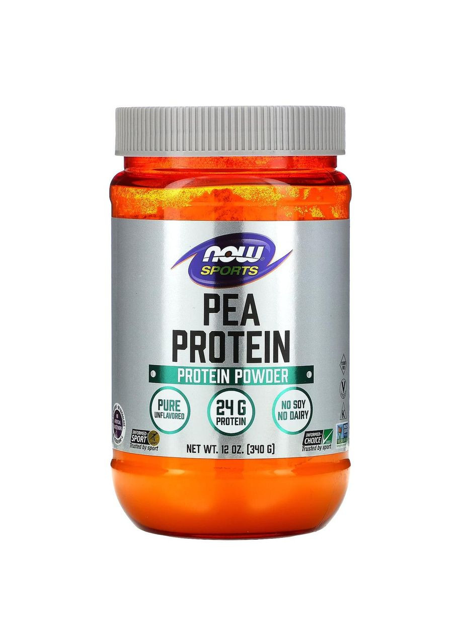 Гороховий протеїн, Pea Protein,, Sports, без смаку, 340 г Now Foods (362369040)