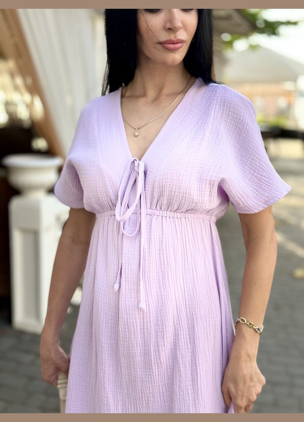 Лавандова повсякденний довга муслінова сукня Fashion Girl