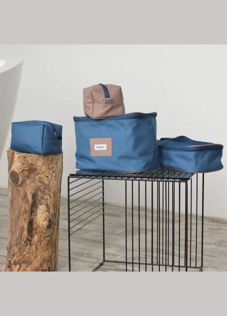 Набір косметичок Minimal 19х27 см Синьо-бежевий ('1066719727') Bagland (323002366)