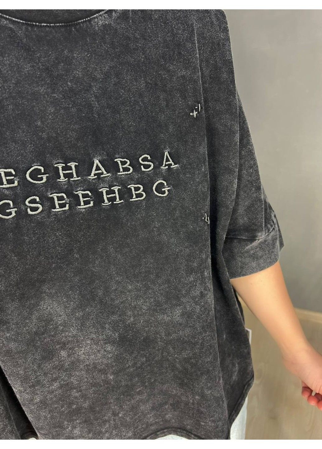 Футболка женская A-N 26028 тай-дай оверсайз с вышивкой No Brand - (331333823)