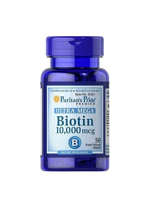 Біотин, Biotin, Puritan's Pride, 10000 мкг, 50 капсул Puritans Pride (382398436)